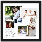 ArtX Customized Collage Photo Frames for Wall, Personalised Photo Print Frame with Photo Upload for Bedroom, Living Room, Paper/Canvas, Multicolor, Square