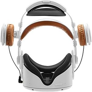 Premium Audio Head Strap for Quest 2 Replacement for Metal/Oculus Elite Strap-Deluxe Audio Strap-Improved Audio Experience,Comfortability and Convenience (2022 Version Brown)