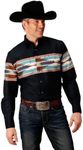 ROPER Men's Vintage Southwestern Print Long Sleeve Snap Western Shirt - 03-001-0431-0610 BL