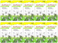 f ZENIPOWER Hearing AID Battery A10 Size 10 Pack of 10 Cards of 6 = 60 Batteries