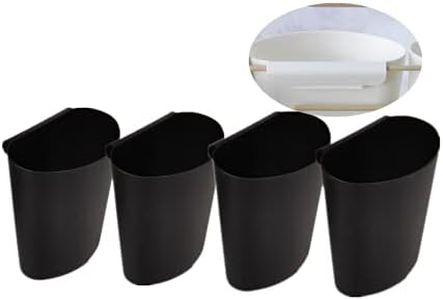 Rikyo 4Pcs Hanging Cup Holder,Rolling Cart Accessories,Plant Containers,Hanging Flower Pots,Space Saver,Storage Bucket,Make Up Pencil Holder Office,Kitchen Wall Organizer Decor (Black)