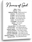 God Names Poster Print Bible Verse Canvas Painting for Home Decor Names of God Wall Art Yahweh Poster Minimalist Black and White Wall Art Christian Artwork Quote Print Wall Decor 16x24inch No Frame (16x24inch (No Frame))