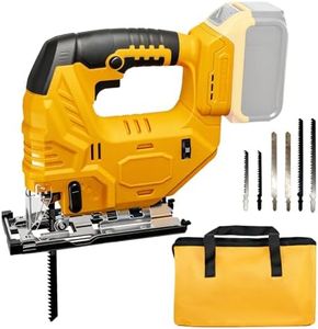 Jig Saw Compatible with Dewalt 20V Battery(No Battery),Brushless Cordless Jigsaw with Tool Bag,Variable Speed, 45°Bevel Cutting, 4 Orbital Actions, Jigsaw Blades for Straight, Curved, Circular Cuts