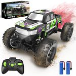 DEERC DE44 1:16 Scale Remote Control Monster Truck with Fog Mist, Dual Motors Off Road RC Car, 4WD Rock Crawler with LED Lights, Spray Water Mist, 70+ Min Play, Toy Vehicle for Boys Girls and Adults…