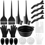 18 Pcs Tools for Hair Colouring Kit, Hair Dying Tools Kit, DIY Beauty Salon Hair Bleaching Tools Kit, Hair Dye Bowl and Brush Kit, including Mixing Bowl, Ear Cover, Hair Shawl, Gloves, Hair Clips