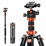 K&F Concept 78 inch/198cm Camera Tripod,3 Sections Central Axis Travel Tripod with 32mm Metal Ball Head Load Capacity 26.4 lbs/12KG for DSLR Cameras Indoor Outdoor Use