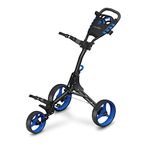 Golf Push Cart, 3 Wheel Golf Cart, Golf Trolley, Lightweight, Foldable, Includes: Cup, Umbrella, Scorecard and Patented Bag Holder, Adjustable Handle- by SereneLife