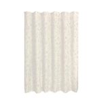 iDesign Polyester Bohemian Leaves Shower Curtain - Water Resistant Shower Curtain with Reinforced Buttonholes for Master and Guest Bathroom - Machine Washable - 72" x 72" – Cream