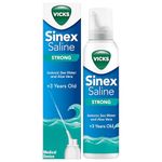 Vicks Sinex Strong Saline Nasal Spray – 3in-1 Action: Cleans, Removes Mucus & Helps to Improve Breathing, with Isotonic Sea Water and Aloe Vera – Suitable from 3 Years+ -120ml