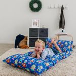 Wildkin Kids Microfiber Floor Lounger for Boys and Girls, Travel-Friendly and Perfect for Sleepovers Pillow Lounger for Kids Requires Standard Size Pillows Not Included (Robots)