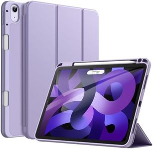 JETech Funda para iPad Air 11 Pulgadas M2 (2024), iPad Air 5/4 (10,9-Pulgadas, 2022/2020 Modelo, 5.ª/4.ª Generación) con Portalápiz, Slim Tableta Cover con Suave TPU Trasera (Lila)