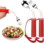 Adaptive Utensils for Disability Gadgets Swivel Fork Spoon Easy Grip Safe Stainless Steel,for Hand Tremors Parkinson's patients, 360° Rotatable, Non-Slip Handles for Arthritis Elderly use (Left Hand)