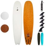 South Bay Board Co. - 4'10 / 5'5 / 6' / 6'8 / 7'7 / 8'4 / 9'6 Hybrid Surfboards - Shortboard & Longboard - Wax-Free Soft-Top Surfboard + Hard Epoxy Bottom Deck - Patented Heat Damage Prevention System