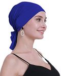 osvyo Bamboo Chemo Headscarf for Women Hair Loss - Cancer Slip On Headwear Turbans Hats caps Sealed Packaging Cobalt Blue