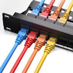 24 Port 1U Rack Mountable Cat6 Patch Panel, Pro Rj45 110 Network cable Port Straight Plug Cable Management Frame, High-Speed, Stable Transmission, Durable, Anti-Rust For Home, Office, Industrrial Use