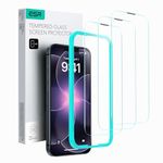 ESR 3 Pack for iPhone 17e/ iPhone 16e/ iPhone 13/ iPhone 14/ iPhone 13 Pro Tempered Glass, 9H Hardness, Screen Guard Film with Easy Installation Tool, Scratch Resistant Screen Protector