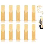 Roczential 10Pack Alto Saxophone Reed 2.5, 2.8 x 0.6 Inch Clarinet Reeds - Musical Instrument Accessories for Alto Sax or Clarinet Soprano, Ideal Gifts for Saxophone Players