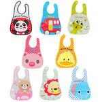 Lictin Baby Bib Set of 8 Waterproof Unisex Baby Bib EVA Baby Bandana Drool Baby Bib Apron Baby Drool Bibs for Infant Toddler 6 months to 6 years old (8pcs M)