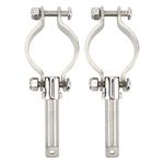 Clamp On Oar Locks 316 Stainless Steel 1 Pair Oar Lock Socket Side Mount 1 3/8in to 1 3/4in Inner Diameter Clamp On Row Lock Brackets Boat Accessory