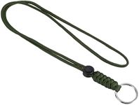 PATIKIL Paracord Lanyard with Keyring 18 Inch, Necklace Keychain Cord Metal Hook Strap for Keys Whistle ID Card Badge Holder, Green