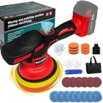 Cordless Car Buffer Polisher for Milwaukee 18V Battery, 6 Inch Portable Orbital Buffer Polisher Kit, 8 Variable Speed Car Polisher for Car Detailing/Polishing/Waxing (Battery Not Include)