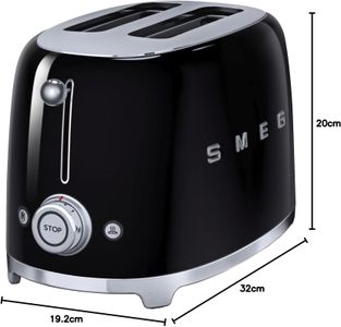 Smeg 2-Slice Toaster – Black Retro Design
