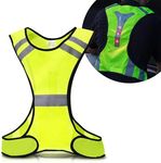 kwmobile Reflective LED Vest - Light Up Vest with 3 LED Lights and Reflector Stripes for Running, Jogging, Cycling at Night