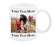 Personalised Mug with Photo and Text On Both Sides - 11oz Coffee Cup - Customised Gift for Mother Father Grandad Women Wife Husband Lover - Present for Birthday Christmas Valentine