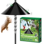 HQBRO 19 Inch ABS Squirrel Baffles for Bird Feeders Outdoor Shepherd’s Hook Pole Stand & Hanging, Birdhouse Guard Stopper for Chipmunk Raccoon Deterrent, Dome Squirrels Deflector Kit with Spikes 40"L