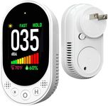 LSENLTY Decibel Meter Plug-in Wall, 30-130dB Sound Level Meter, Data Hold&Max/Min&Fast/Slow Response 3-in-1 Noise Detector(TEM&Humidity), A-Weighted Noise Measuring Device for Classroom Home Library