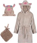 Rising Star Kids Robes for Girls Robe Soft Plush Hooded Fleece Bathrobe - Animal Gift Robes for Big Girls (Llama Ages 3T-5T)