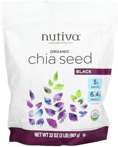 Nutiva Organic Premium Raw Black Chia Seeds, 32 Oz, USDA Organic, Non-GMO, Whole 30 Approved, Vegan, Gluten-Free & Keto, Nutrient-Dense Seeds with 3g Protein & 5g Fiber for Salads, Yogurt & Smoothies