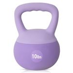 DlandHome Kettlebell Weights Strength Training Kettlebell-Great for Full Body Workout and Strength Training,Easy Grip Handle,PVC Filled with Iron Sand,Purple-10lbs