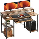 TEKAVO Computer Table with Keyboard Tray for Home Office, Office Desk with Storage, Engineered Wood Finish Study Writing Computer Laptop Table Desk 150x60x87 cm (XLarge -150 CM) / DIY