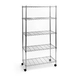 Seville Classics Storage Shelving, Steel, Chrome, 76.2 cm B x 35.6 cm T