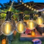 Woolmug 42FT LED String Lights Outdoor, 15+1 G40 Globe Patio Light with Shatterproof Edison Bulbs, Waterproof Gazebo Lights Plug in, Connectable Hanging Lighting for Backyard Gazebo Garden Outside