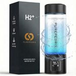 PUREPEBRIX Upgraded 14 oz Hydrogen Water Glass Bottle Touch Screen Portable H2 Generator with SPE/PEM Tech & Leak-Proof Lid Rechargeable,Ideal for Home, Office, Travel & Fitness