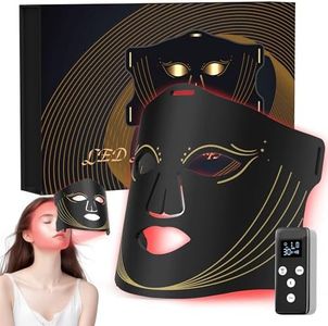 LED Rotlichtlampe Gesicht mit Kühlmaske, Nahinfrarotlicht + 7 Farben LED Rotlichtlampe Gesicht, Anti-Aging/Akne, Aufhellung, Faltenbehandlung, Pflegegerät und Schön für alle Hauttypen, zu Hause