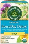 Traditional Medicinals - Organic Everyday Detox Lemon Herbal Tea (Pack of 1) - With Stinging Nettle & Burdock Root to Remove Accumulated Waste from the Body - 16 Tea Bags Total