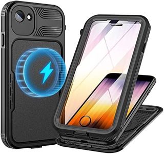 Lanhiem Cover Compatibile con iPhone SE (2022/2020) 8/7 [IP68 Impermeabile e Compatibile con MagSafe] Protezione a 360 Gradi Custodia Subacquea Robusta Antiurto,Protezione dello Schermo,Nero