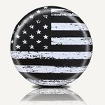 Moonet Spare Tire Cover Thickening Leather Tire Cover Fit for Jeep, Trailer, RV, SUV, Truck, Tough Tire Wheel Soft Cover (Flag-Black white, Fits for Tire Diameters 30" - 32")