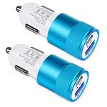 30W USB C Car Charger, [2Pack] PD 3.0 Fast Charge Dual Port USB Type C and 2.4a USB A Cargador Carro Lighter Adapter Base for iPhone, iPad, Samsung Galaxy, LG, Google Pixel GPS, Z Play Droid, Motorola