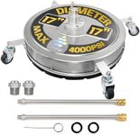 EDOU Direct Pressure Washer Surface Cleaner 20" with Wheels | Stainless Steel | Heavy Duty | 4,000 PSI Max Working Pressure | Includes: 2 Pressure Washer Extension Wand Attachments
