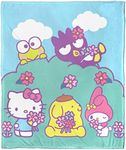 Northwest Sanrio Hello Kitty Silk Touch Throw Blanket, 50" x 60", Springtime Friends