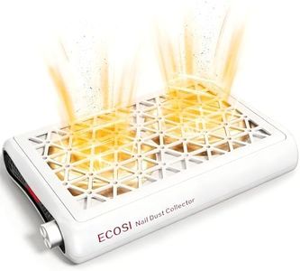 ECOSI Nail Dust Collector, 8000RPM & 1600PA Dual Turbo Professional Vacuum Fan Dust Extractor with 30 Pcs Filter Papers, Stepless Adjustable Suction for Manicure, Salon Nail Tech & Home
