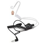 HYS 1 Wire 3.5mm Receiver/Listen Only Earpiece with Acoustic Tube for Law Enforcement, Surveillance Kit Headset with Double Wing Silicon Ear tip for Motorola Vertex Hytera 3.5mm Shoulder Speaker Mic