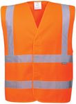 Portwest C470 Mens Reflective Hi-Vis Two Band and Brace Safety Vest Orange, 2XL/3XL