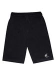 KiddoPanti Boys Knit Knee Length Basic Short, Jet Black, 8-10Years