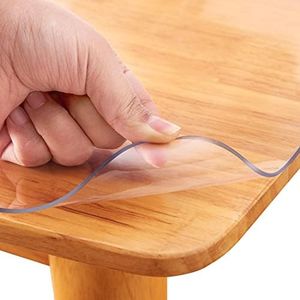22x36 inch Clear Table Protector Kitchen Dining Room Wood Furniture Cover Crystal Plastic Tablecloth Cover Mat Wipeable Easy to Clean Desk Protective Pad PVC Vinyl Coffee Side Tabletop Protection