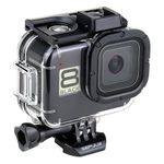 GEPULY 60M/196FT Waterproof Housing Case for GoPro Hero 8 Black, Dual Cold Shoe Slots Protective Underwater Diving Housing Shell for GoPro Hero 8 Black Action Camera